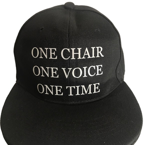 NWT Unisex Black Baseball Caps “One Chair‎ One Voice One Time”